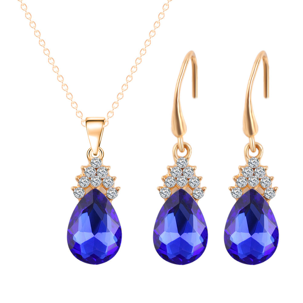 Elegant Pendant Necklace-Earring Set (6 Color) - Image 1